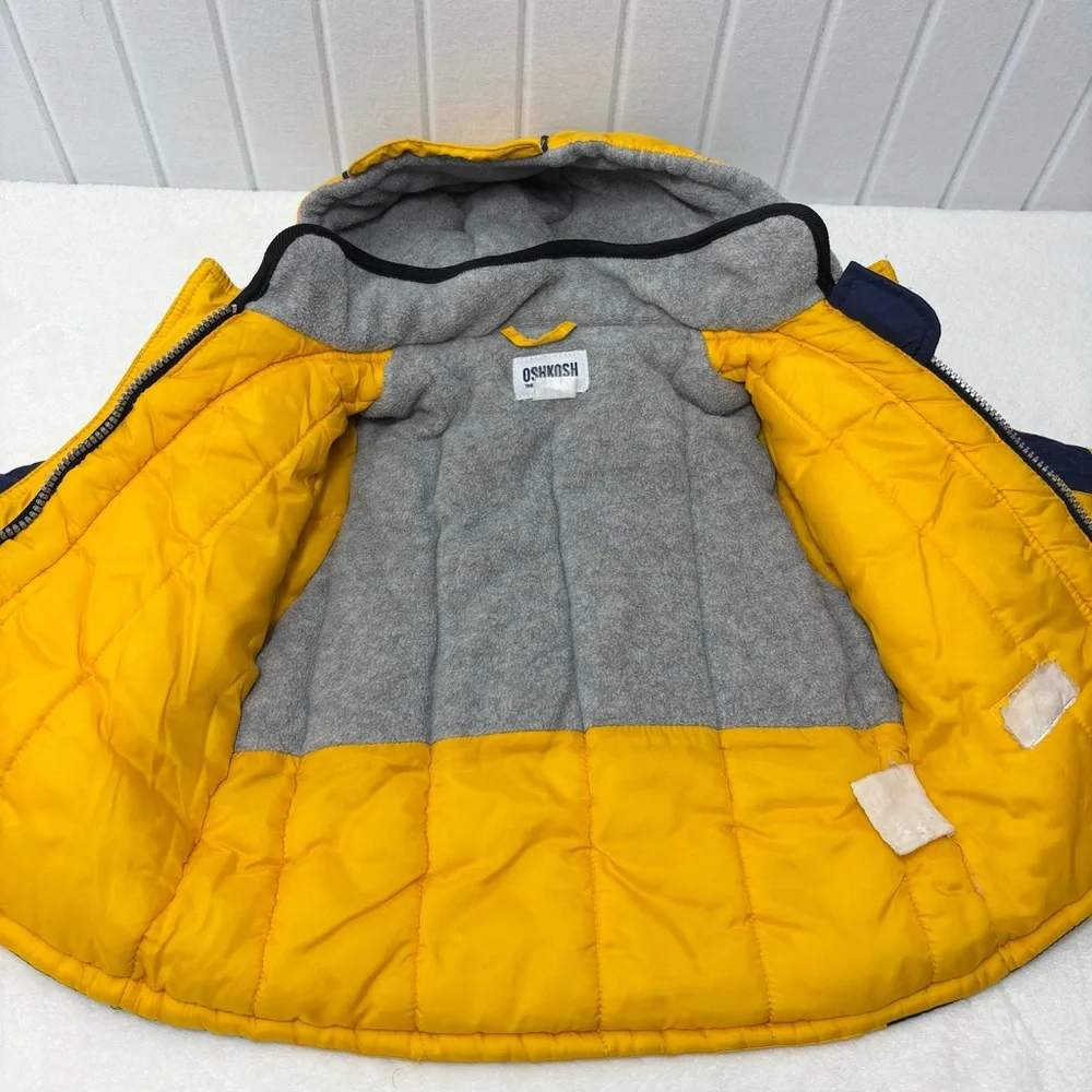 OshKosh B'gosh Gray‎ Yellow Blue Winter Jacket Boy Size 24M